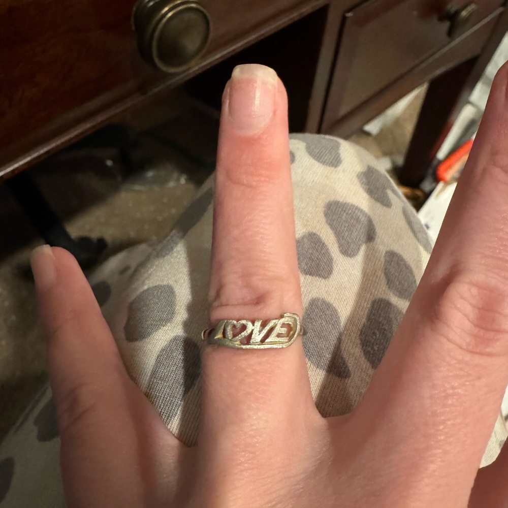 White Gold Love Ring